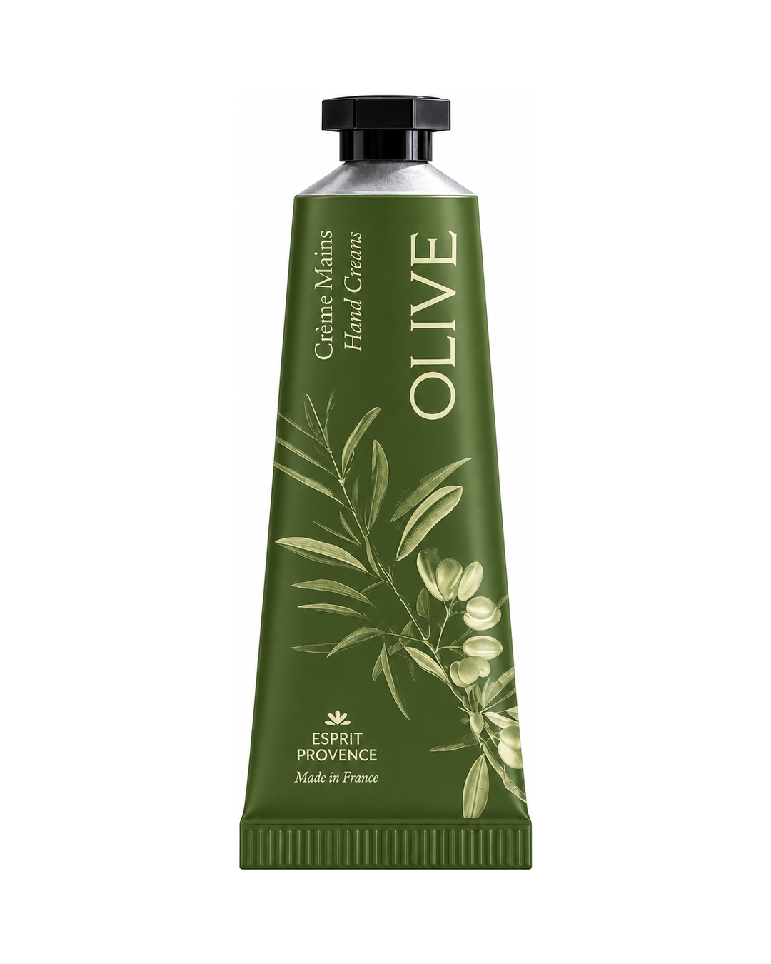 Crème mains aux Fleurs d’Olivier 30 ml. Signé Esprit Provence. Fond blanc.