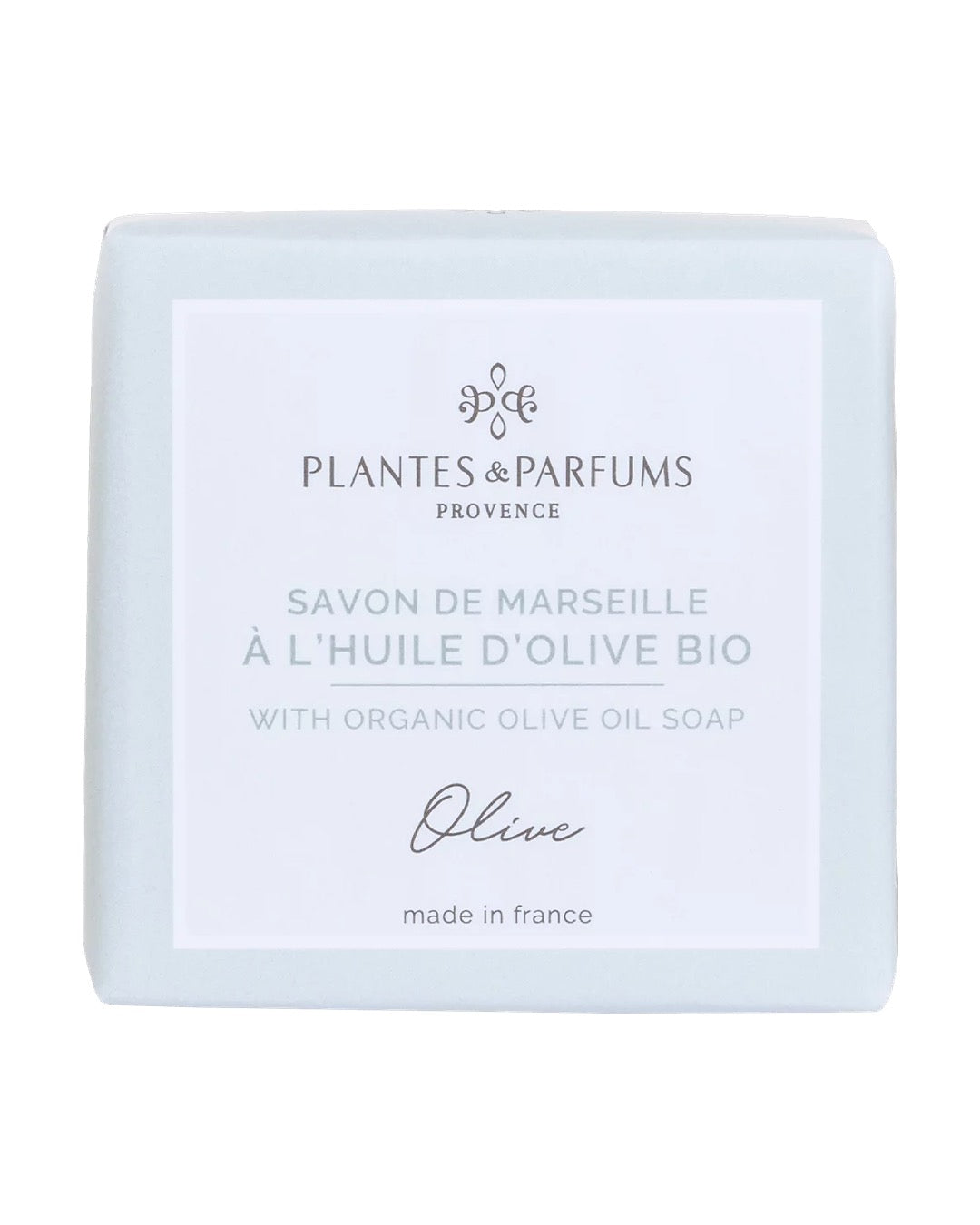 Savon de Marseille à l'huile d'olive BIO 100 g, fragrance Olive. Plantes & Parfums. Emballage papier.