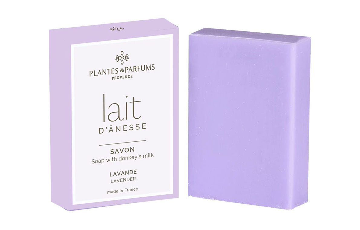 Savon enrichi au lait d’ânesse parfum “Lavande” 100g