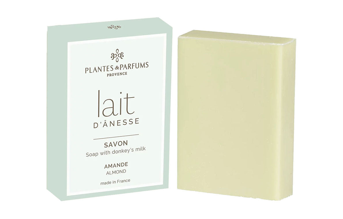 Savon enrichi au lait d’ânesse parfum “Amande” 100g