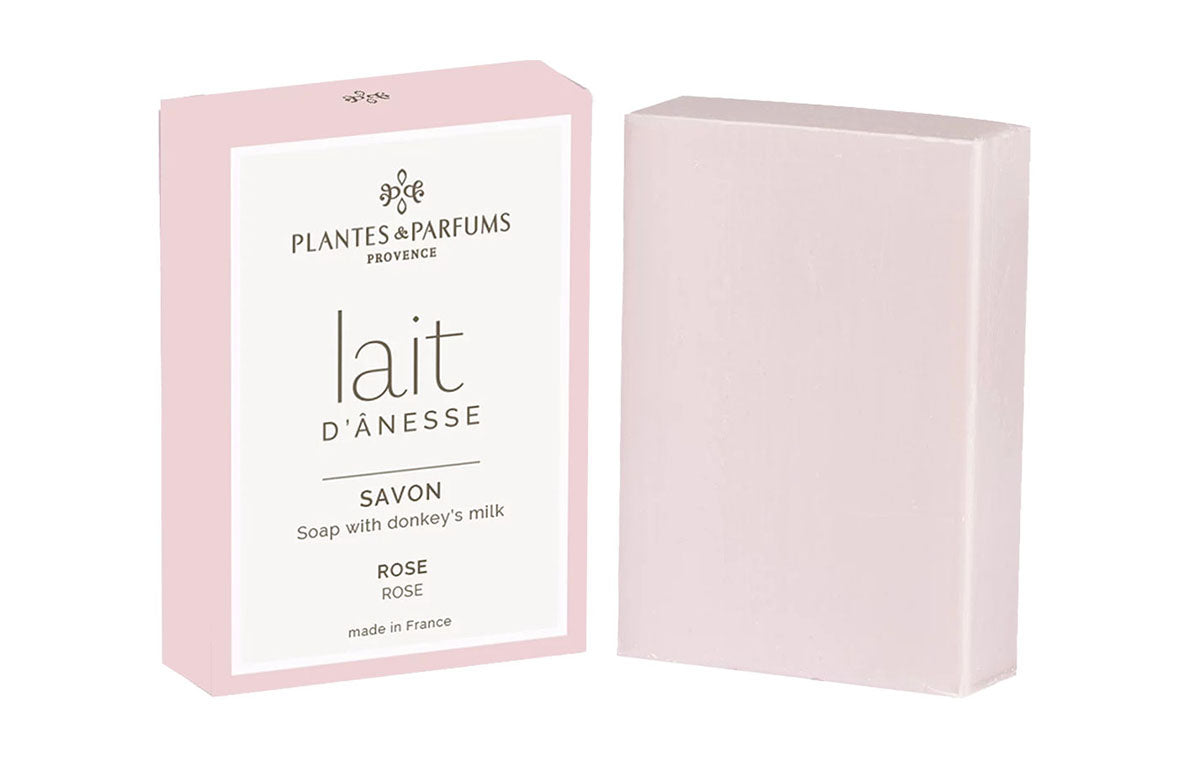 Savon enrichi au lait d’ânesse parfum “Rose” 100g