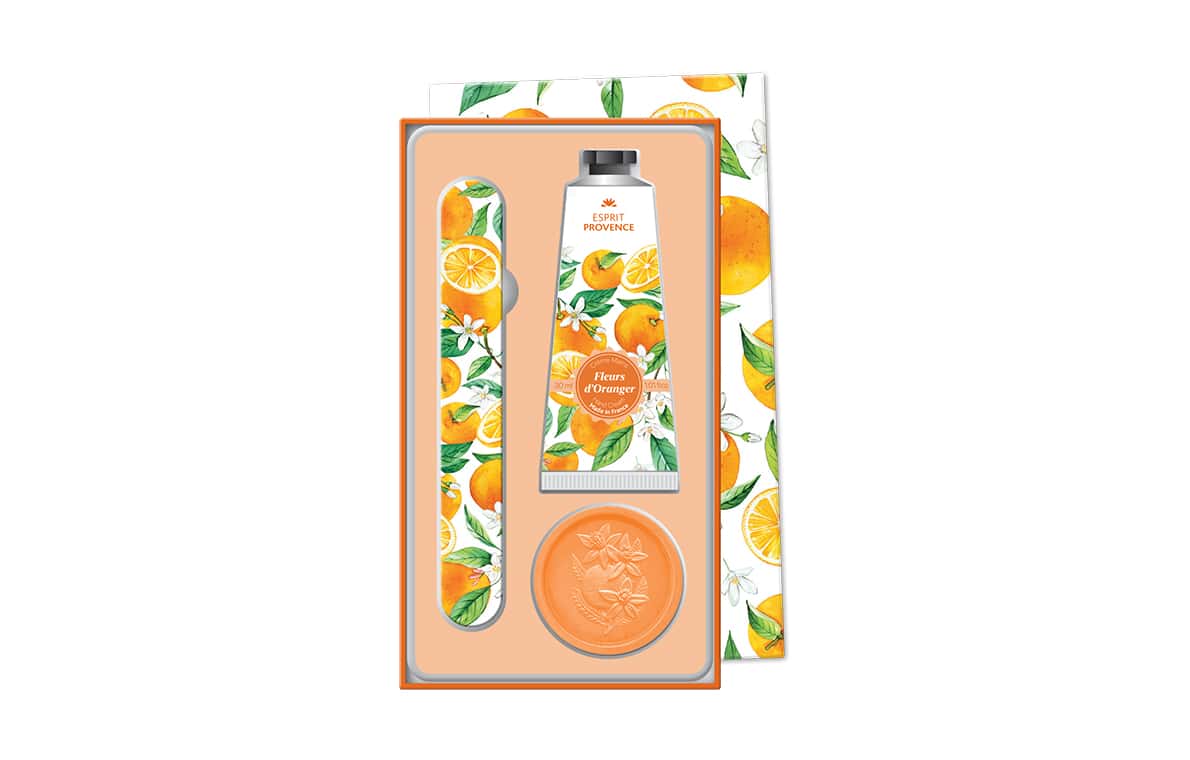 Coffret crème mains & lime à onglet & Savon 25 g - Fleurs d'Oranger