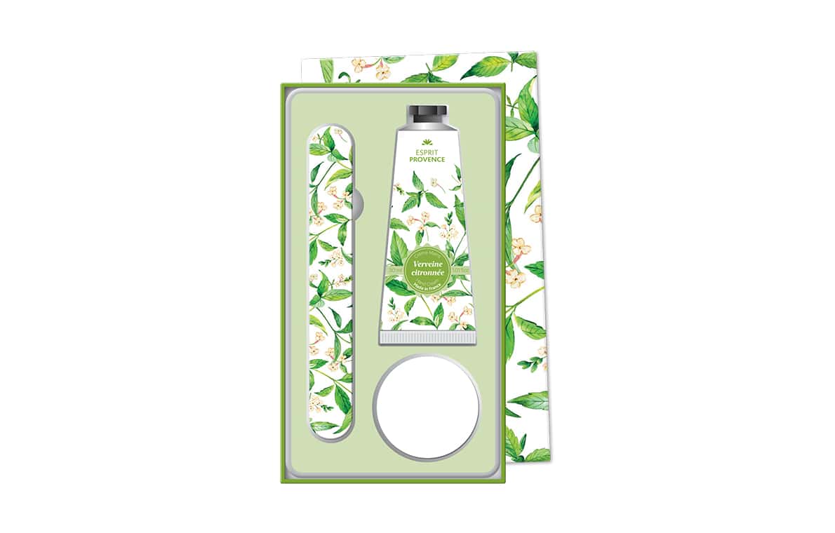 Coffret crème mains & lime à onglet & Savon 25 g - Verveine citronnée