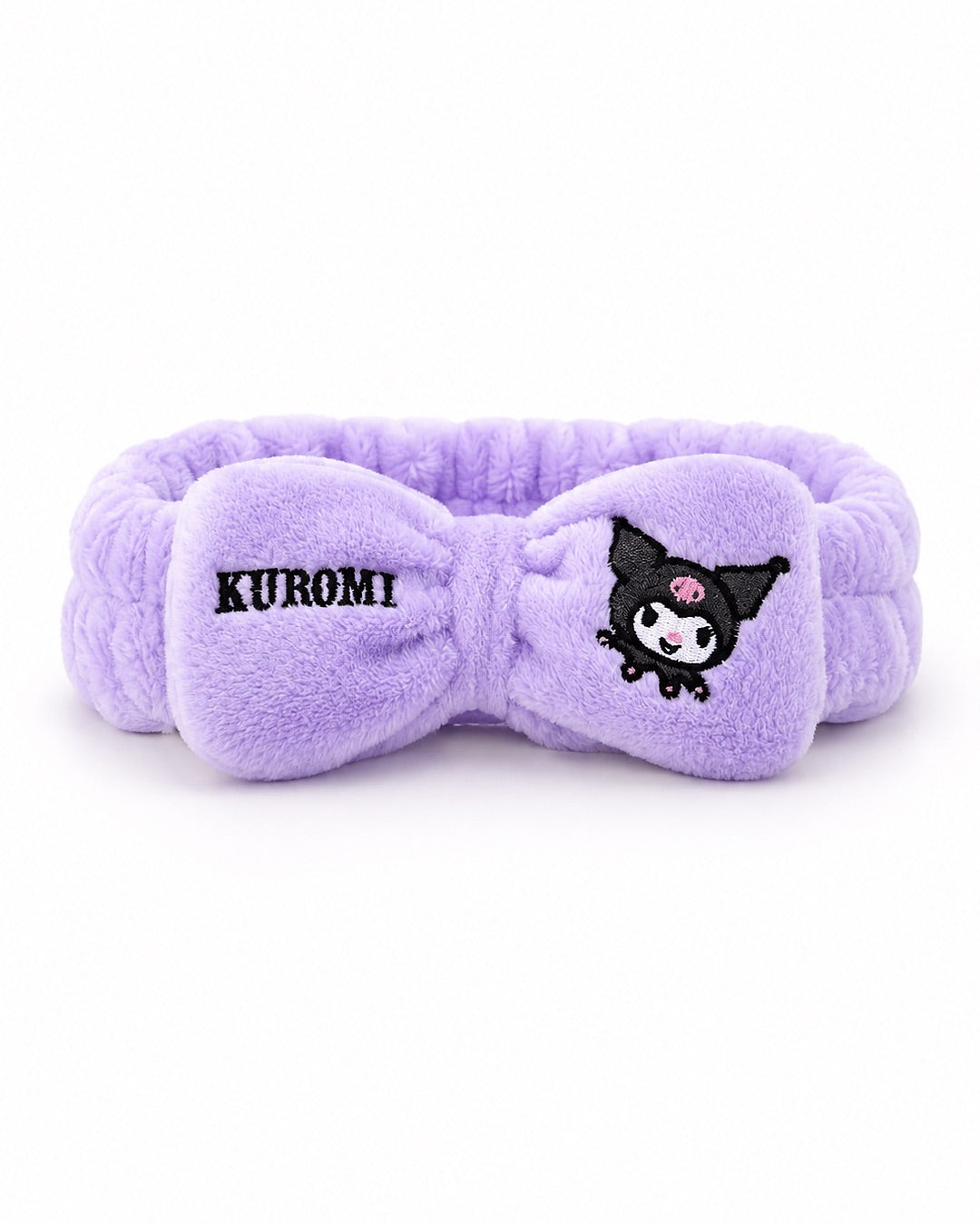 bandeau-cheveux-peluche-noeud-kuromi-sanrio