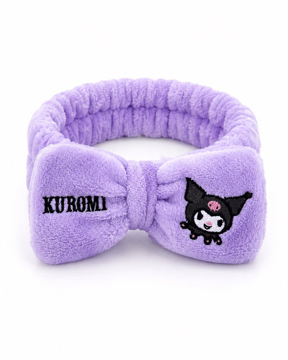 bandeau-cheveux-peluche-violet-noeud-kuromi-sanrio