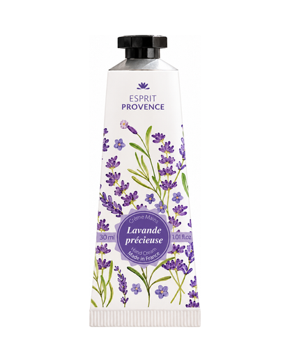 
Crème mains à l'huile d’Amande douce de Provence 30 ml, au parfum de Lavande Précieuse, signé Esprit Provence. Enrichi en beurre de karité, en allantoïne et en jus d’aloe vera BIO.