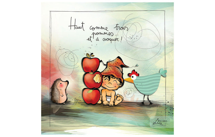 Carte simple Mon amie Luce “Haut comme trois pommes”