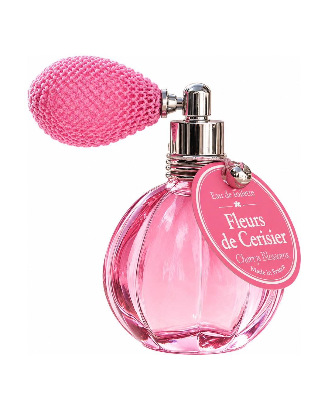 Eau de toilette de 12 ml au parfum de Fleurs de Cerisier, signée Esprit Provence. Son flacon en verre, rétro et cannelé, est doté d’un vaporisateur à poire vintage.