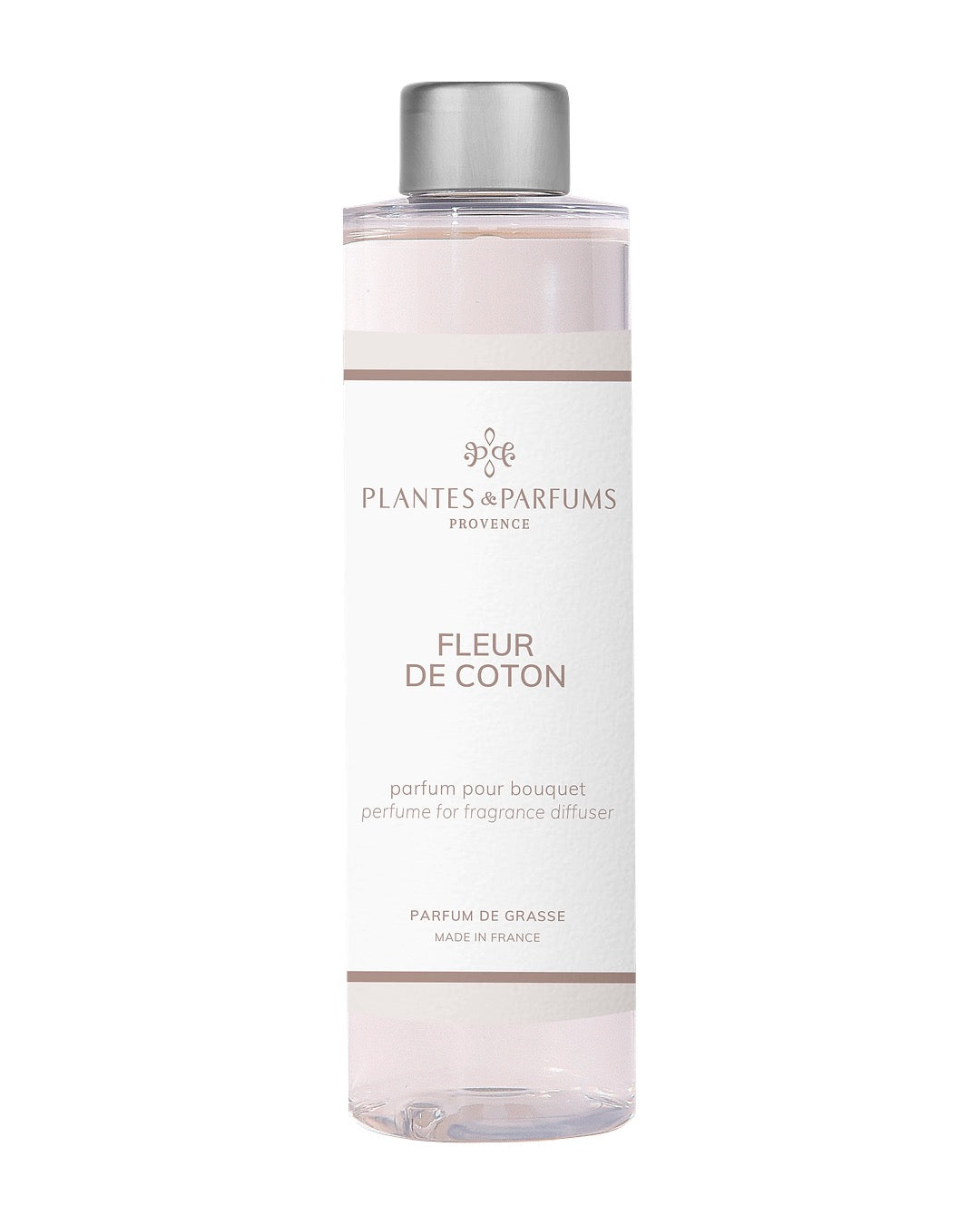 Recharge pour bouquet parfumé 200 ml, fragrance Fleur de coton de Plantes et Parfums. Boutique Style So Chic.