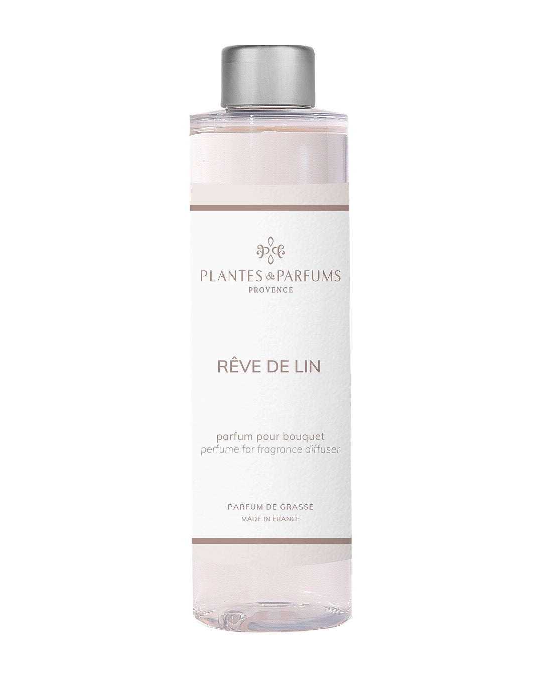 Recharge pour bouquet parfumé 200 ml, fragrance Rêve de lin de Plantes et Parfums. Boutique Style So Chic.