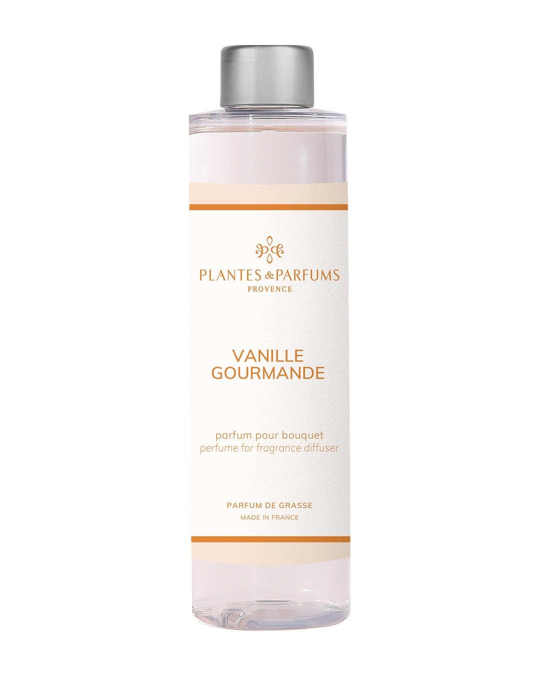 Recharge pour bouquet parfumé 200 ml, fragrance Vanille gourmande de Plantes et Parfums. Boutique Style So Chic.