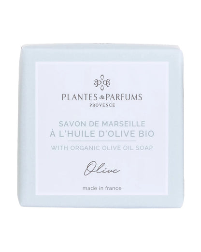Savon de Marseille à l'huile d'olive BIO 100 g, fragrance Olive. Plantes & Parfums. Emballage papier.