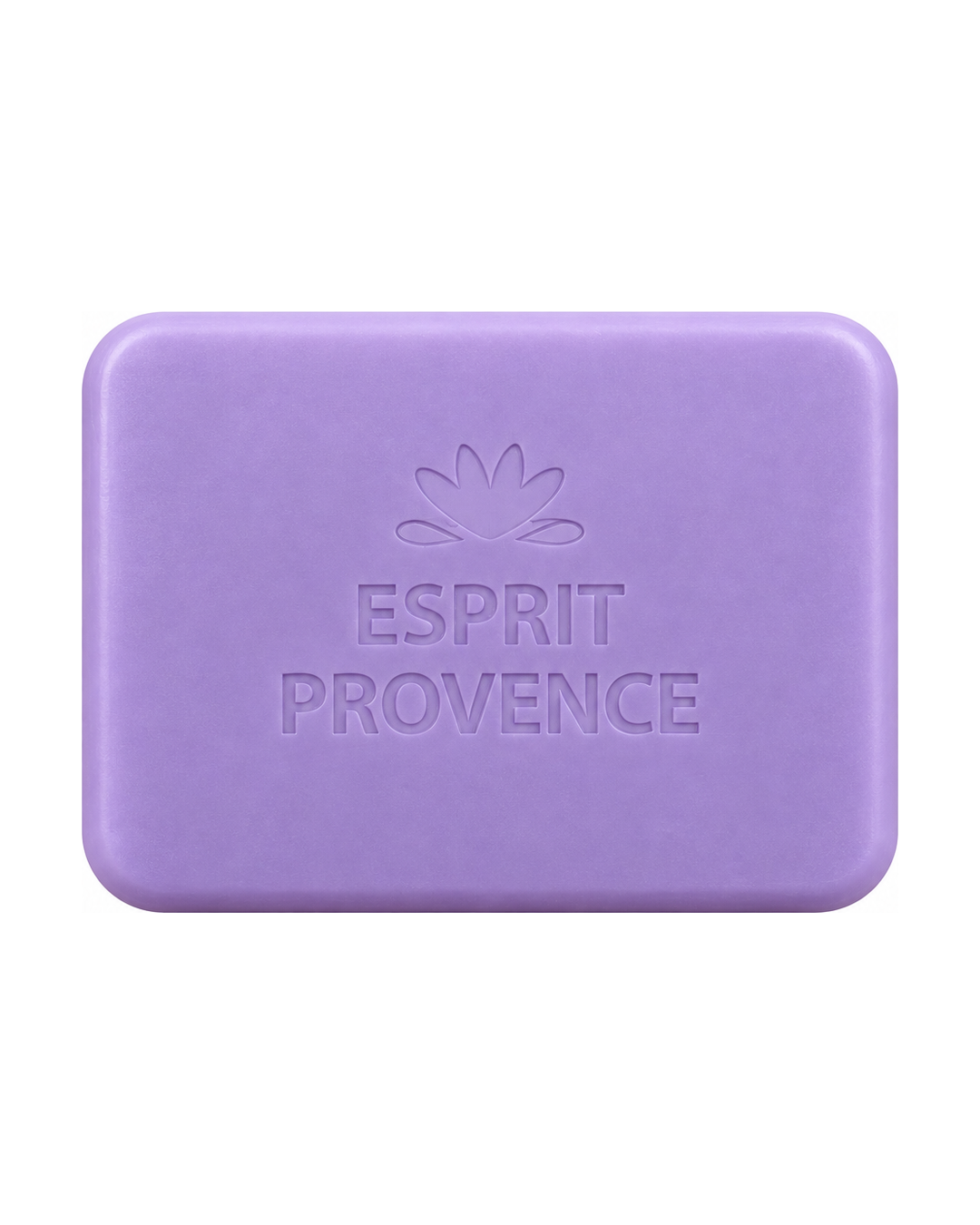 Savon à l’huile d’Amande douce de Provence 140 g, au parfum de Lavande précieuse, signé Esprit Provence et enrichi en beurre de karité BIO. Sans son emballage.