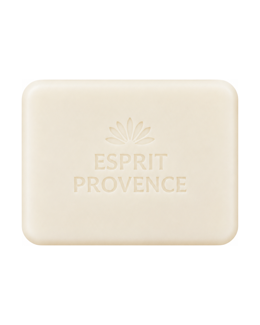 Savon à l’huile d’Amande douce de Provence 140 g, au parfum de Fleurs de coton, signé Esprit Provence et enrichi en beurre de karité BIO. Sans son emballage.