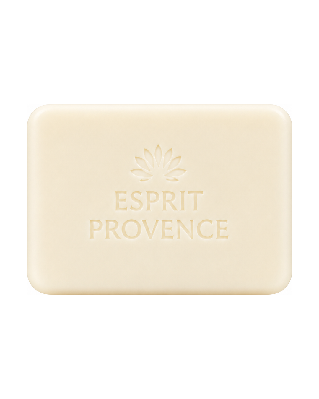 Savon à l’huile d’Amande douce de Provence 140 g, au parfum de Jasmin blanc, signé Esprit Provence et enrichi en beurre de karité BIO. Sans son emballage.