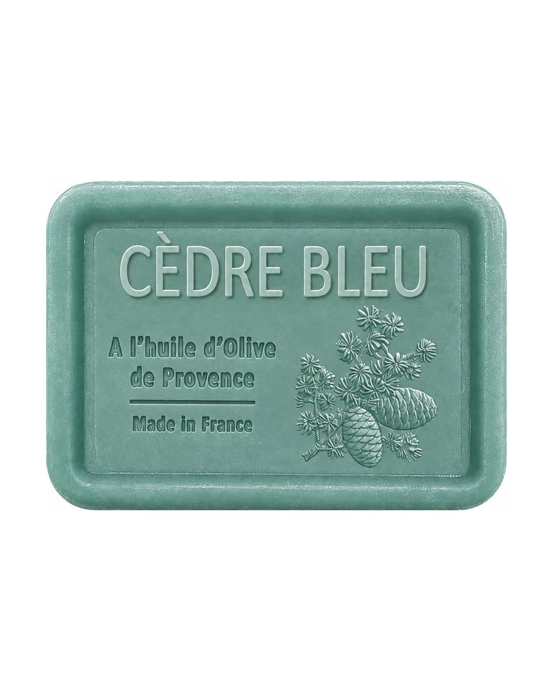 Savon à l’huile d’olive de Provence 120 g, au parfum de Cèdre bleu, signé Esprit Provence et enrichi en huile d’amande douce ainsi qu’en beurre de karité bio.