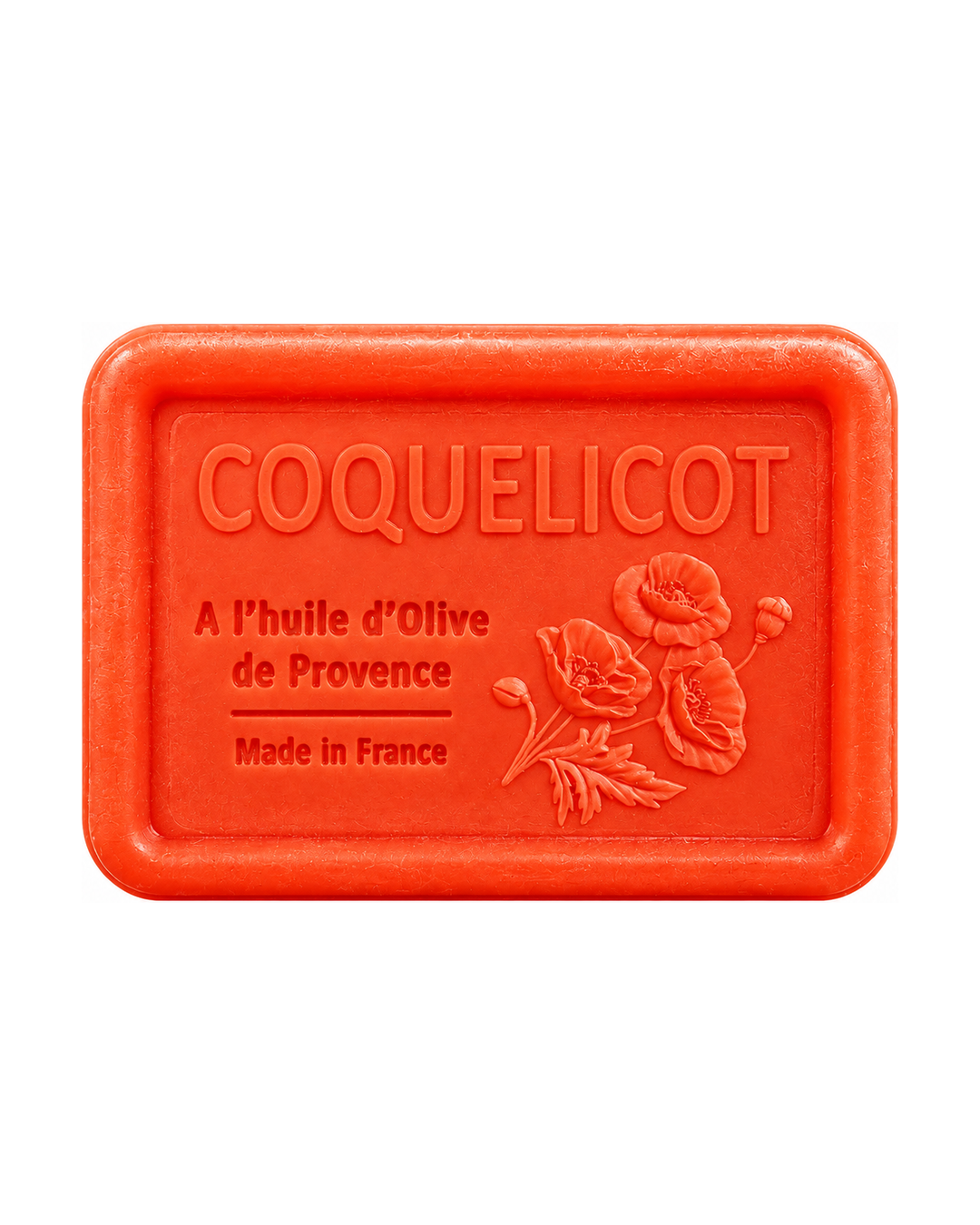Savon à l’huile d’olive de Provence 120 g, au parfum de Coquelicot, signé Esprit Provence et enrichi en huile d’amande douce ainsi qu’en beurre de karité bio.