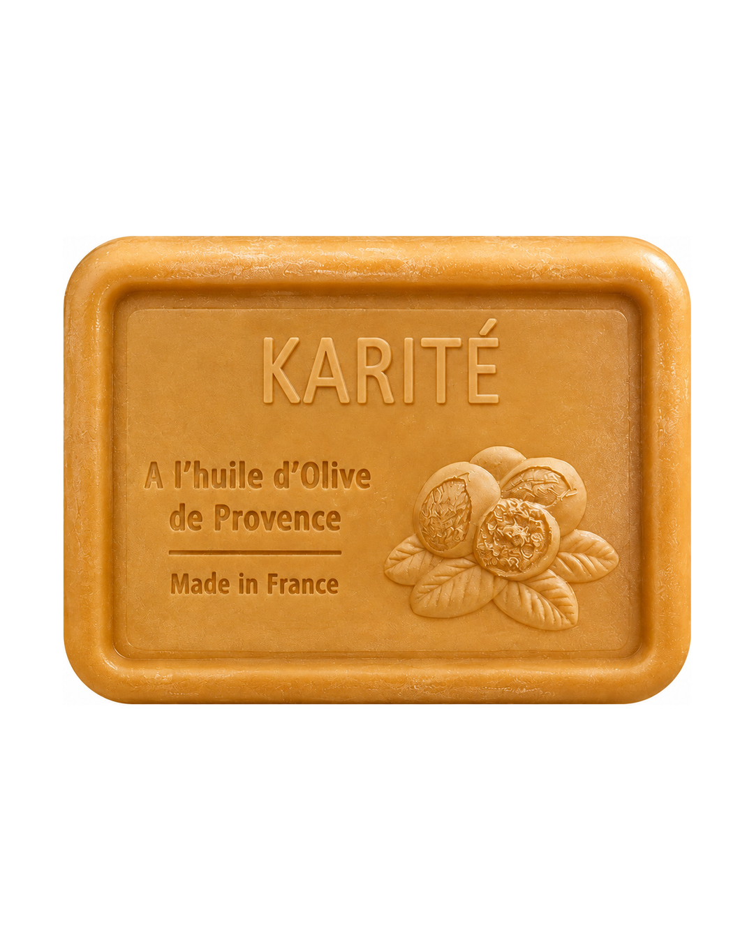 Savon à l’huile d’olive de Provence 120 g, au parfum de Karité, signé Esprit Provence et enrichi en huile d’amande douce ainsi qu’en beurre de karité bio.