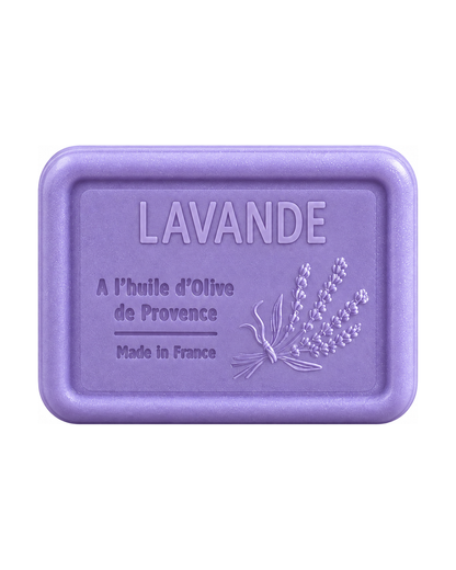 Savon à l’huile d’olive de Provence 120 g, au parfum de Lavande, signé Esprit Provence et enrichi en huile d’amande douce ainsi qu’en beurre de karité bio.
