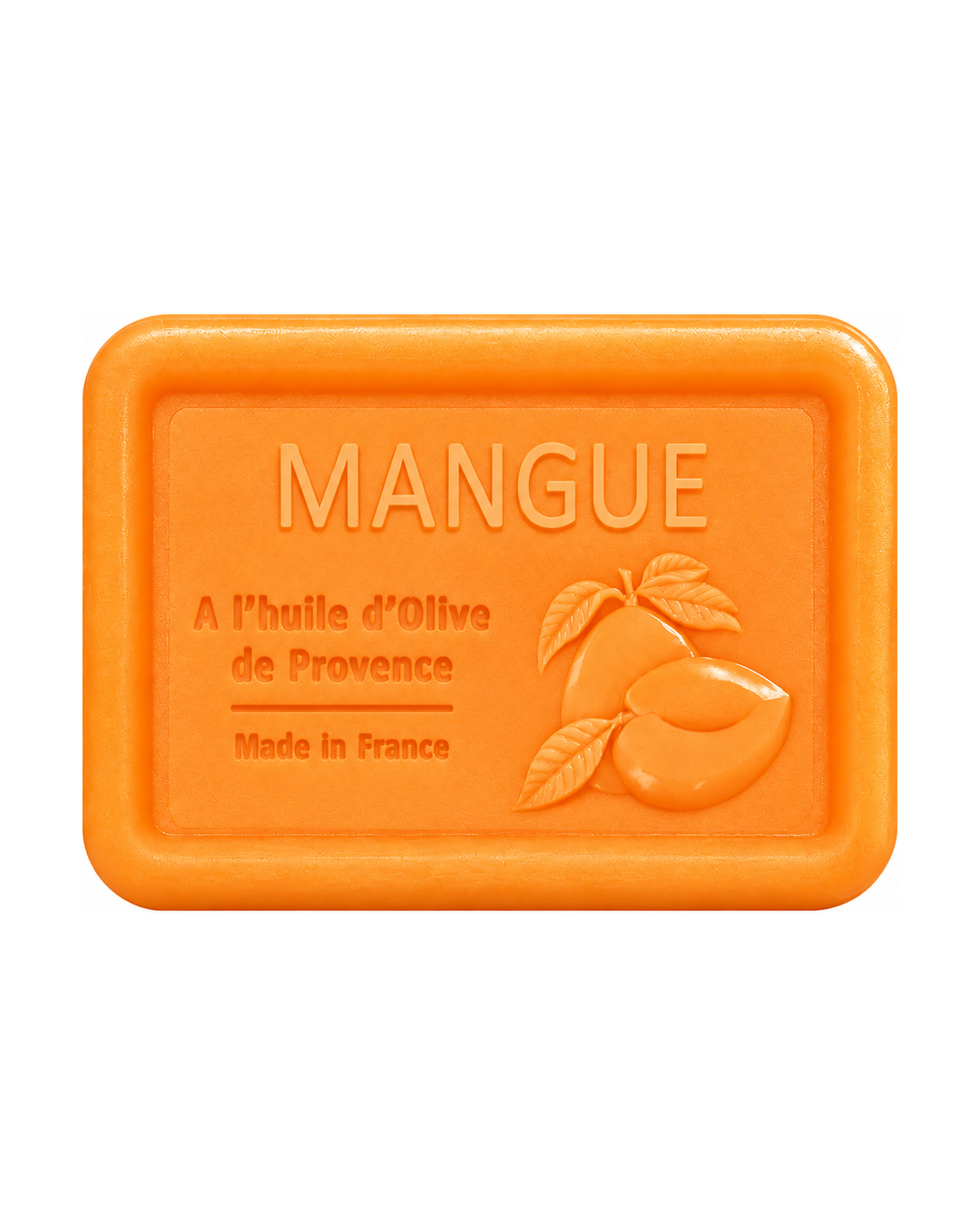 Savon à l’huile d’olive de Provence 120 g, au parfum de Mangue, signé Esprit Provence et enrichi en huile d’amande douce ainsi qu’en beurre de karité bio.