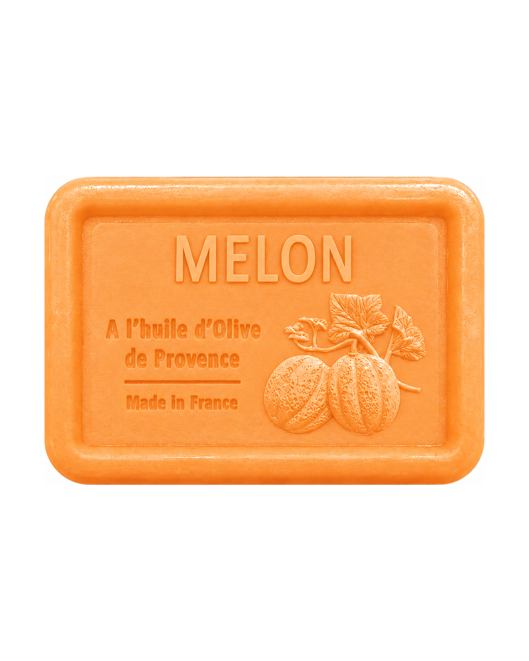 Savon à l’huile d’olive de Provence 120 g, au parfum de Melon, signé Esprit Provence et enrichi en huile d’amande douce ainsi qu’en beurre de karité bio.