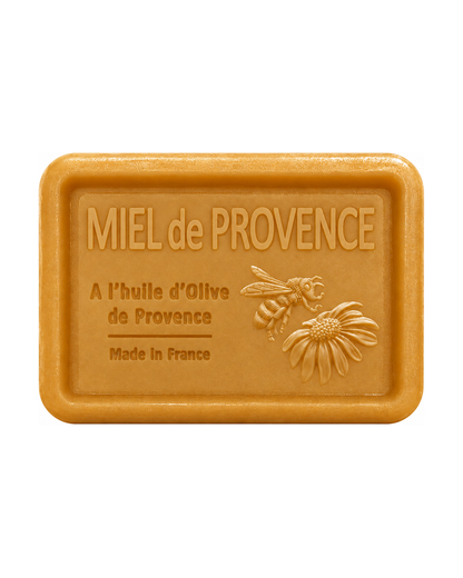 Savon à l’huile d’olive de Provence 120 g, au parfum de Miel de Provence, signé Esprit Provence et enrichi en huile d’amande douce ainsi qu’en beurre de karité bio.