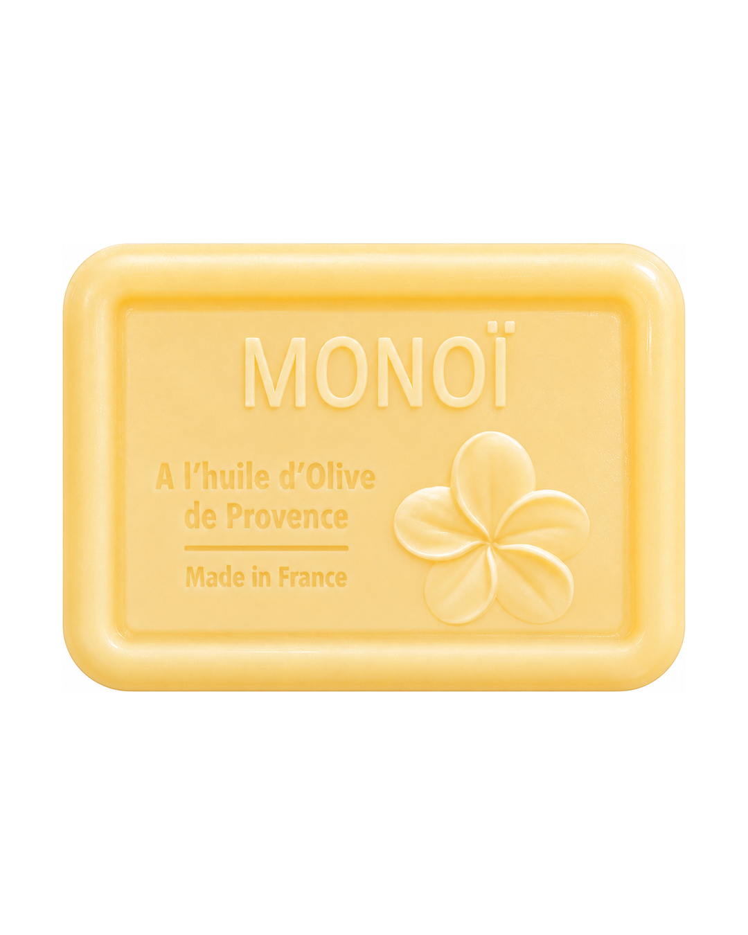 Savon à l’huile d’olive de Provence 120 g, au parfum de Monoï, signé Esprit Provence et enrichi en huile d’amande douce ainsi qu’en beurre de karité bio.