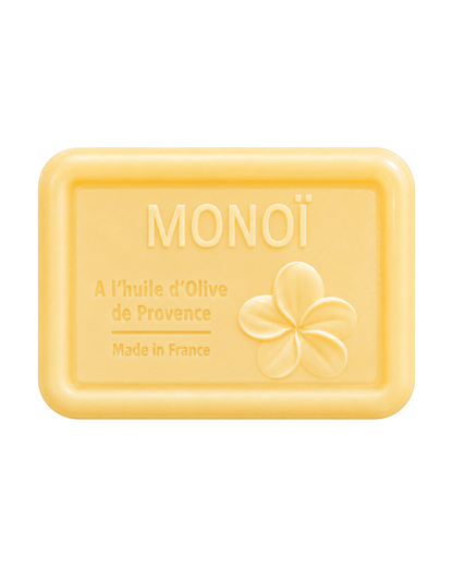 Savon à l’huile d’olive de Provence 120 g, au parfum de Monoï, signé Esprit Provence et enrichi en huile d’amande douce ainsi qu’en beurre de karité bio.