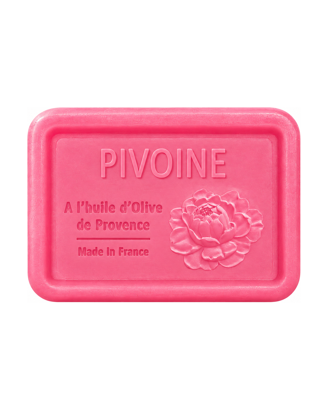 Savon à l’huile d’olive de Provence 120 g, au parfum de Pivoine, signé Esprit Provence et enrichi en huile d’amande douce ainsi qu’en beurre de karité bio.