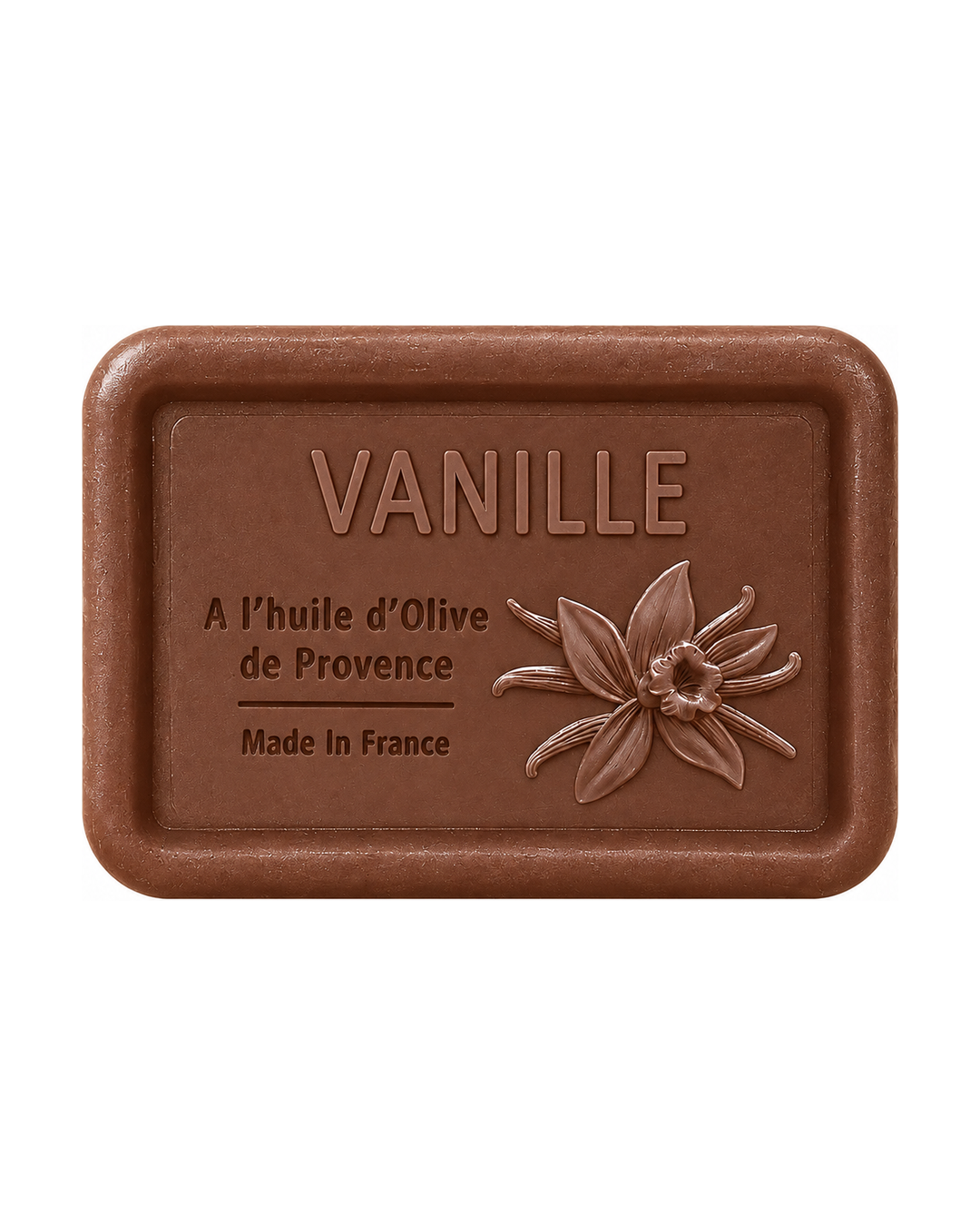 Savon à l’huile d’olive de Provence 120 g, au parfum de Vanille, signé Esprit Provence et enrichi en huile d’amande douce ainsi qu’en beurre de karité bio.